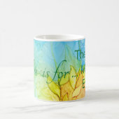 クラシックホワイトコーヒーマグ「フラワーインク3」 コーヒーマグカップ (中央)