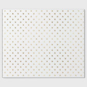 クラシックホワイトゴールデンポルカスモールドット ラッピングペーパー (フラット)
