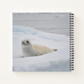 クラシックホワイトシールウィンタースノーバケットリストカスタム ノートブック (裏面)