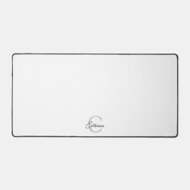 クラシックホワイトスクリプトモノグラム デスクマット