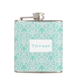 クラシックホワイトダマスクパターン フラスク