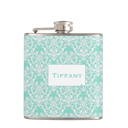 クラシックホワイトダマスクパターン フラスク (正面)