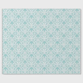 クラシックホワイトダマスクパターン ラッピングペーパー (フラット)