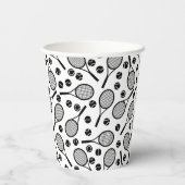 クラシックホワイトテニスパターンプレイヤー誕生日パーティー 紙コップ (裏面)