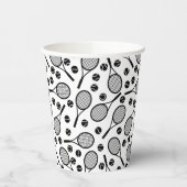 クラシックホワイトテニスパターンプレイヤー誕生日パーティー 紙コップ (左)