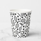 クラシックホワイトテニスパターンプレイヤー誕生日パーティー 紙コップ (右)