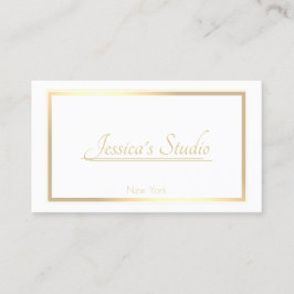 クラシックホワイトトレンディーゴールデンフレームすべてのビジネス –  名刺