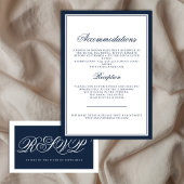 クラシックホワイトネイビーエレガントリーガル エンクロージャーカード