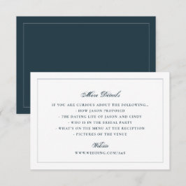 クラシックホワイトネイビーバック結婚式ウェブサイト詳細 エンクロージャーカード