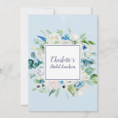 クラシックホワイトフラワーカスタムズブライダルルンチョン 招待状 (裏面)