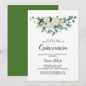 クラシックホワイトフラワーズ キンチェアニエラ インビテーション (正面/裏面)