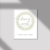 クラシックホワイトフラワーズ ブライダルシャワー ラブ イズ スウィート ポスター