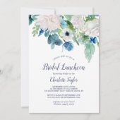 クラシックホワイトフラワーズ ブライダルランチョン 招待状 (正面)
