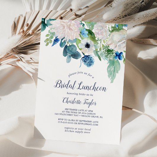 クラシックホワイトフラワーズ ブライダルランチョン 招待状