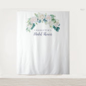 クラシックホワイトフラワーブライダルシャワー写真用背景 タペストリー (正面)