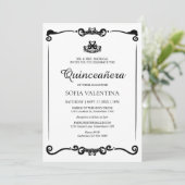 クラシックホワイトブラックティアラキンセアニェラ 招待状 (スタンド正面)