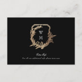 クラシックホワイトブラック金ゴールド結婚クレストの詳細 エンクロージャーカード (正面)