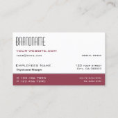 クラシックホワイトブルグンディシンプルプロフェッショナル 名刺 (裏面)