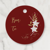 クラシックホワイトポインセチアと果実の輝き フェイバータグ (裏面)