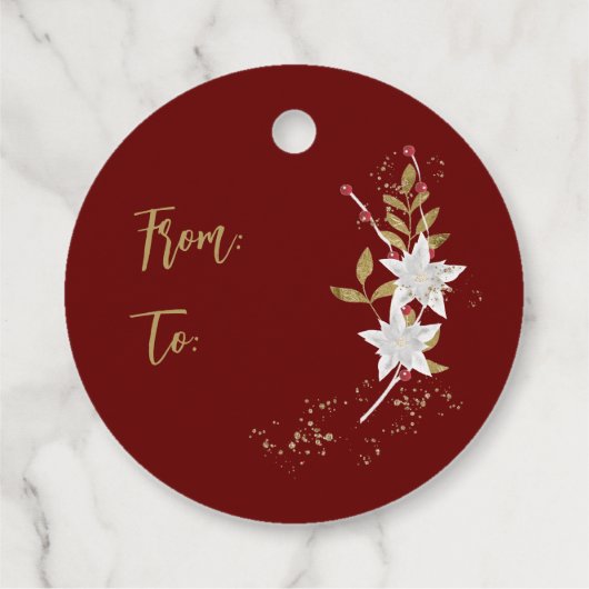 クラシックホワイトポインセチアと果実の輝き フェイバータグ (裏面)