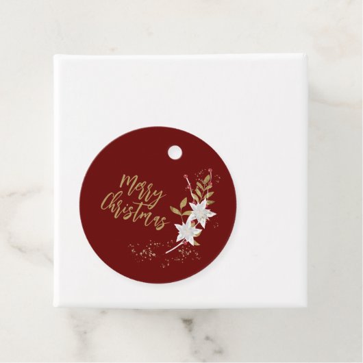 クラシックホワイトポインセチアと果実の輝き フェイバータグ (インサイチュ)