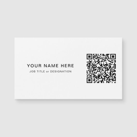 クラシックホワイトマグネットカード(カスタムQRコードとタイトル付き) (正面)