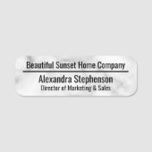 クラシックホワイトマーブルカスタムパーソナライズされたビジネス 名札 (正面)