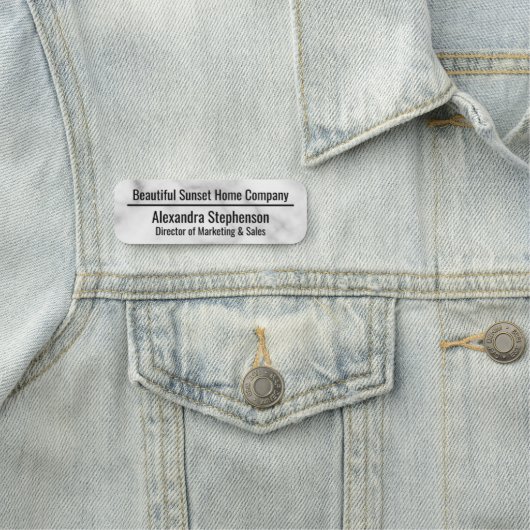 クラシックホワイトマーブルカスタムパーソナライズされたビジネス 名札 (インサイチュ)