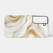 クラシックホワイトマーブルサムスンギャラクシーS22ケース SAMSUNG GALAXYケース (裏面横)