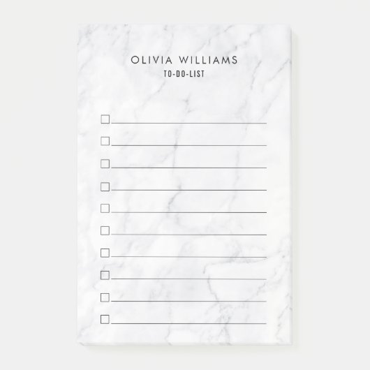 クラシックホワイトマーブルTODOリスト ポストイット (正面)