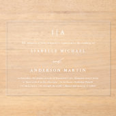 クラシックホワイトモノグラム書結婚道 アクリル招待状 (正面)