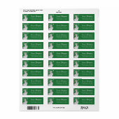 クラシックホワイトラビット&花模様グリーンアドレス ラベル (フルシート)