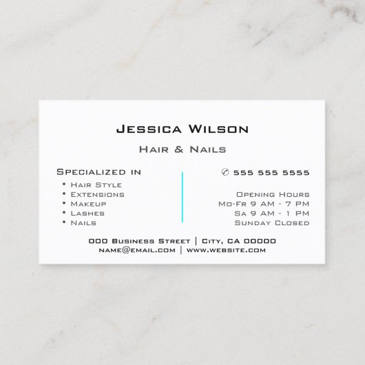 クラシックホワイトロシンプルゴテンプレートモダンスタジオ 名刺 (裏面)