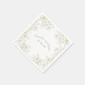 クラシックホワイトローズの結婚式 スタンダードカクテルナプキン (角)