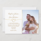 クラシックホワイト結婚式招待状(写真あり) 招待状 (正面)