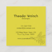 クラシックホワイト金ゴールドビープロフェッショナル スクエア名刺 (裏面)