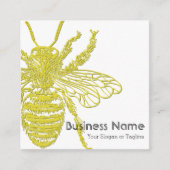 クラシックホワイト金ゴールドビープロフェッショナル スクエア名刺 (正面)