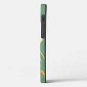 クラシックホワイト金ゴールドフラワーグエレガントリーンバックグラウンド Case-Mate iPhoneケース (裏面 / 左)