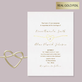 クラシックホワイト&ゴールドの結婚式 箔招待状