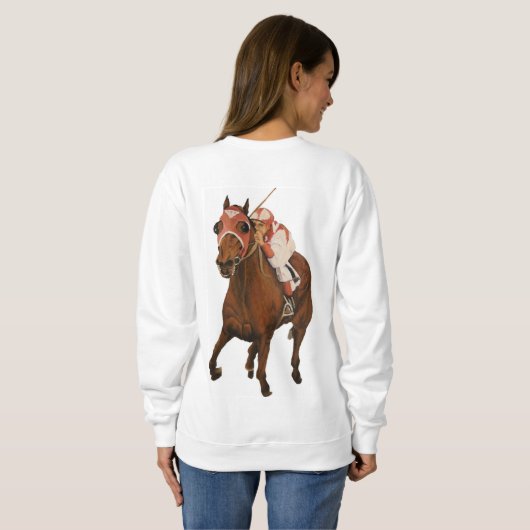 クラシックホースレースシービスケットビート軍提督 スウェットシャツ (裏面フル)