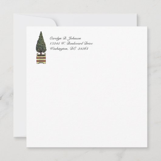 クラシックボクウッドトピアリエレガントシンプルフラットカード 招待状 (正面)