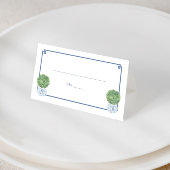 クラシックボクウッドトピアリーブルーのギリシャ鍵混合イベント プレイスカード