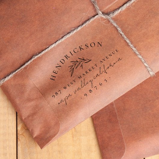 クラシックボタニカルブランチ名&差出人住所 セルフインキングスタンプ