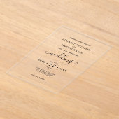 クラシックボヘミアン結婚タイポグラフィ アクリル招待状 (レイダウン)