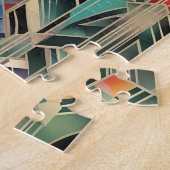 クラシックボホジャジージオメトリックエレガントデザイン ジグソーパズル (側面)