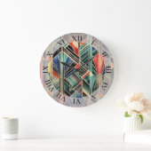 クラシックボホジャジージオメトリックエレガントデザイン ラージ壁時計 (ホーム)