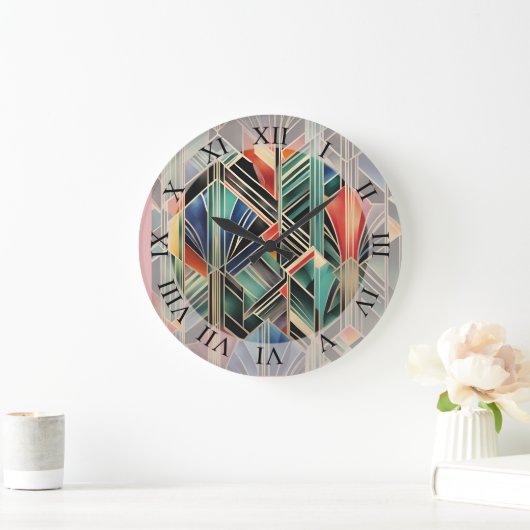 クラシックボホジャジージオメトリックエレガントデザイン ラージ壁時計 (ホーム)