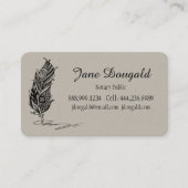 クラシックボホトバルフォークアートフェザーペン公証人 名刺 (正面)