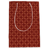 クラシックボルドーレッド&金ゴールド3ピースラップセット ミディアムペーパーバッグ (正面)