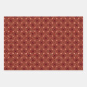 クラシックボルドーレッド&金ゴールド3ピースラップセット ラッピングペーパーシート (正面)